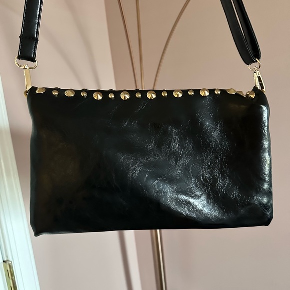 Black Envelope Purse with Gold Studs - Picture 8 of 9